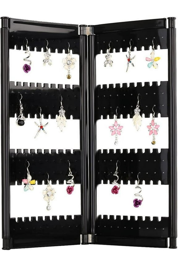 120 Earring Holder Jewelry Hanger Organizer Foldable Acrylic Earring Screen Display Stand Hanging Earrings Bracelets Necklaces 2-Panel