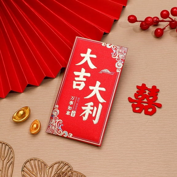Zhuge 12Pcs Red Envelopes Chinese New Year, Lunar New Year of The Snake Lucky Money Red Packets-D02