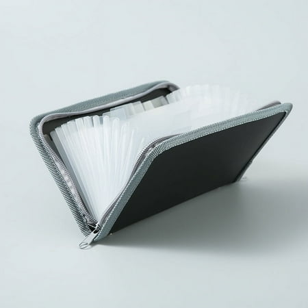 Zhuge 13-Pocket A6 Size Compression Folder - Durable Plastic Organizer for Office Supplies, gray border+white 1 piece