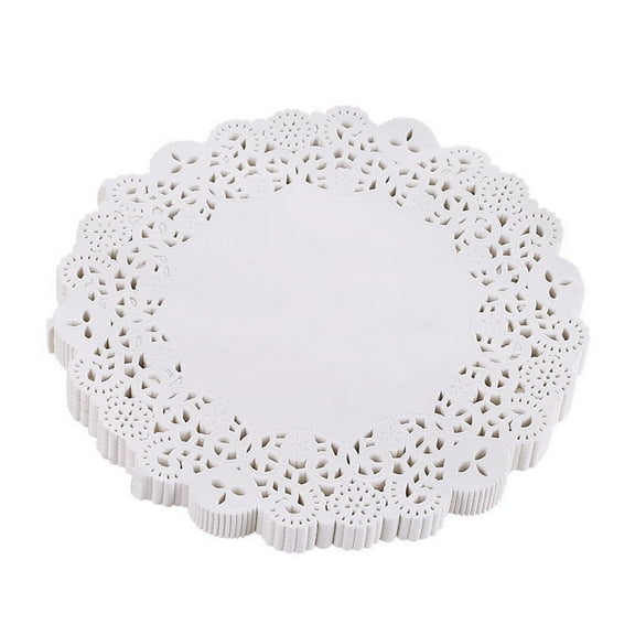 Zhuge 150pcs Oil Absorbing Paper for Fried Food, 4.5 inch Disposable Lace Food Snacks Baking Sheet Paper for Fried Food Pizza Desserts,White