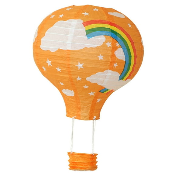 Zhuge 16in Hanging Hot Air Balloon Paper Lanterns, Reusable Chinese Japanese Party Ball Lamps Decorations Wedding Birthday Anniversary Christmas Engagement, Set of 6Orange Rainbow