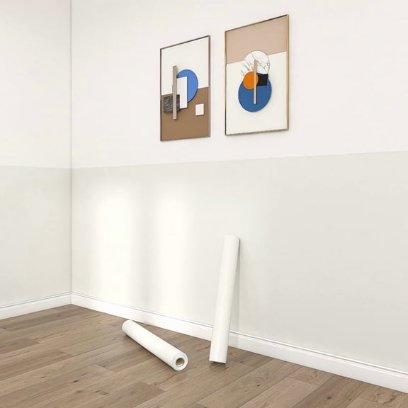 Zhuge 17.7" x 393.7" Peel and Stick Contact Paper, Removable Self Adhesive Solid Wallpaper for Table Countertop Wall Decor, Beige