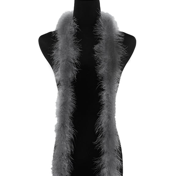 Zhuge 1Pcs 2 Yards Dark grey Fluffy Feather Scarf, DIY Crafts & Sewing Trim for Wedding, Party, Christmas & Home Decor