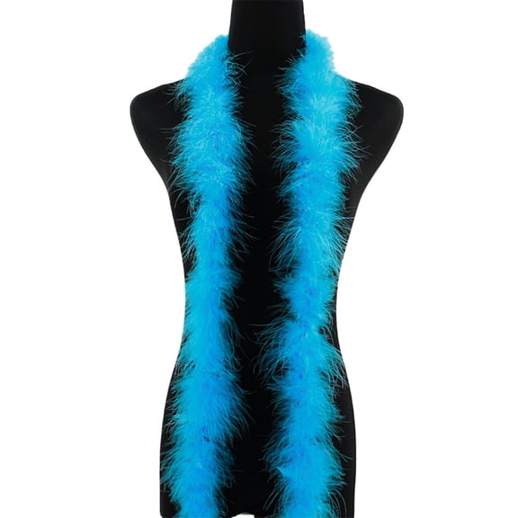 Zhuge 1Pcs 2 Yards Lake Blue Fluffy Feather Scarf, DIY Crafts & Sewing Trim for Wedding, Party, Christmas & Home Decor