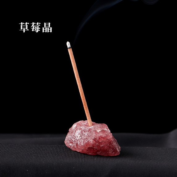 Zhuge 1Pcs 3-5cm Natural Raw Crystal Incense Holder, Unpolished Healing Energy Stone for Meditation & Yoga, S10