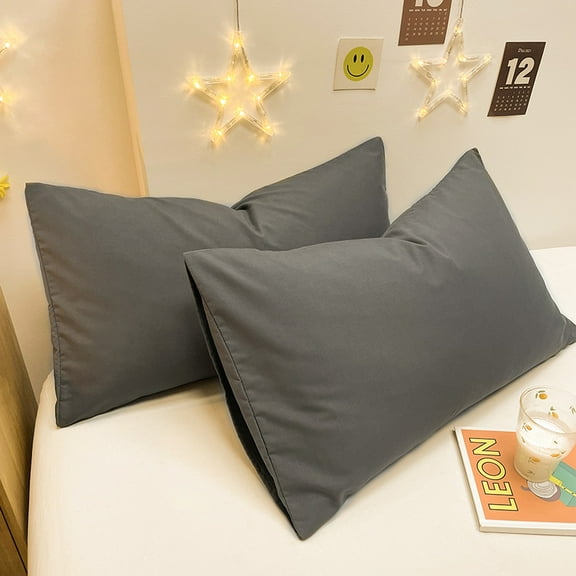 Zhuge 1Pcs Solid color brushed pillowcase Say goodbye to sultry, cool feeling technology pillowcase, summer cool and good sleep must 18.9x29.13inch(Light gray