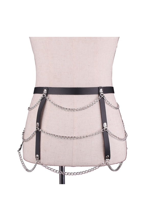 1pc Edgy Punk Leather Body Chain, Adjustable Statement Jewelry for Rave Festivals, Club Nights & Party Fashion,waist chain,L03