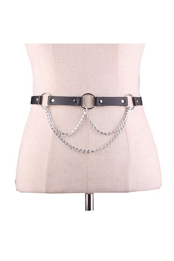 1pc Edgy Punk Leather Body Chain, Adjustable Statement Jewelry for Rave Festivals, Club Nights & Party Fashion,waist chain,L09