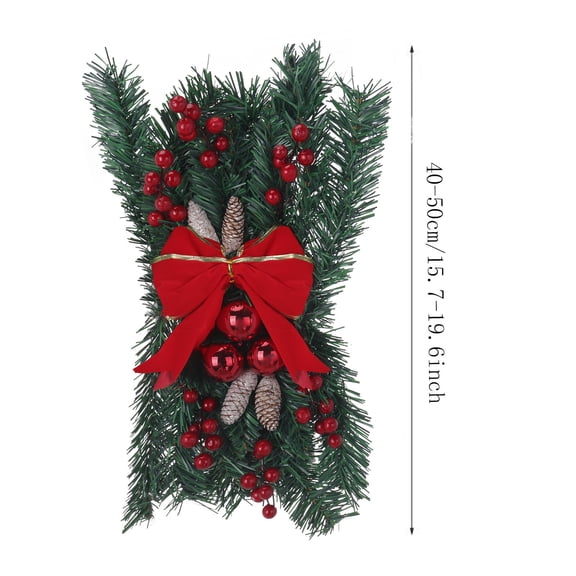 Zhuge 1pcs Cordless Stairway Trim,Christmas Swag Wreath Hanging Teardrop Swag Staircase Swag Holiday Xmas Decoration,R