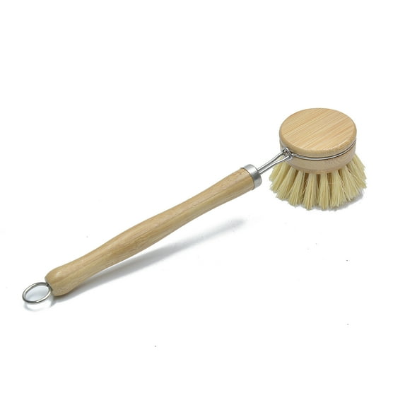 Zhuge 1psc dish Brushes Wooden Kitchen Brushes with Handle Wood - Wooden Pan & Pot Cleaning Brush with Replaceable Head