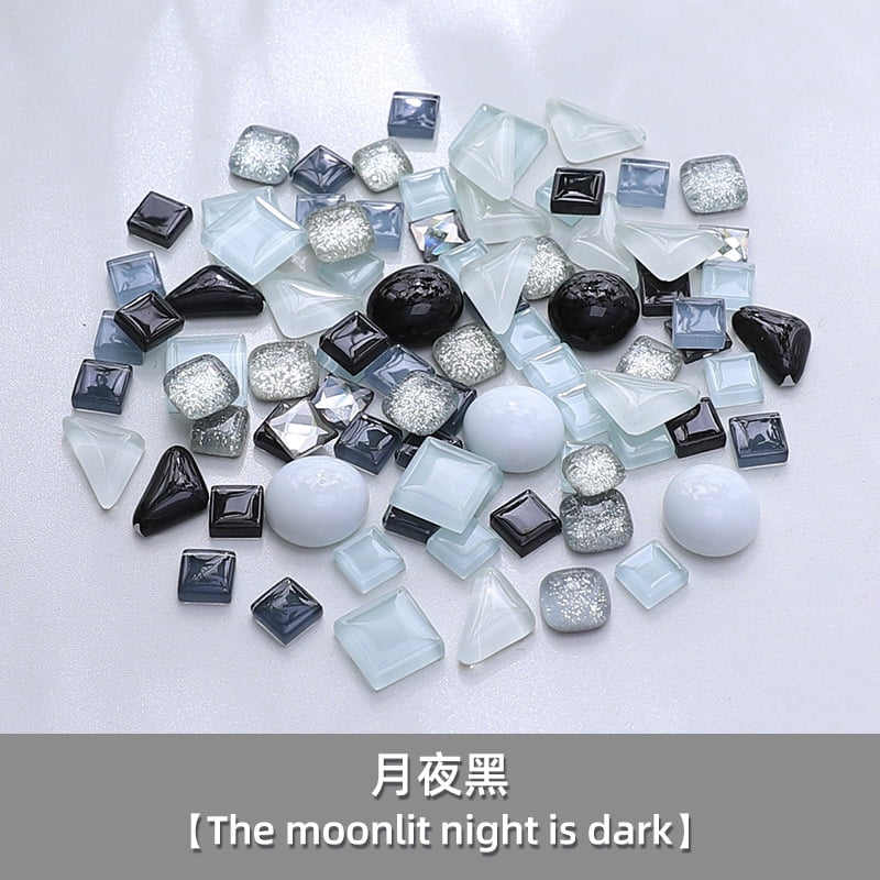 Zhuge 2.2LB Assorted Colors Irregular Crystal Glass Mosaic Tiles, DIY-Friendly Craft Supplies for Mosaic Making Projects, Home Decor Accents & Art Creations, Black and White