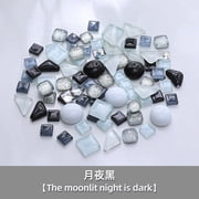 Zhuge 2.2LB Assorted Colors Irregular Crystal Glass Mosaic Tiles, DIY-Friendly Craft Supplies for Mosaic Making Projects, Home Decor Accents & Art Creations, Black and White