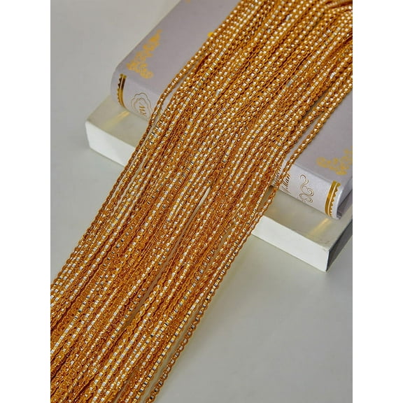 Zhuge 2 Pack 39 x 79 Inch Curtains for Doorways Room Divider Curtains Hippie Room Decor Hanging Beaded Curtains for Bedroom Closet Door,Golden