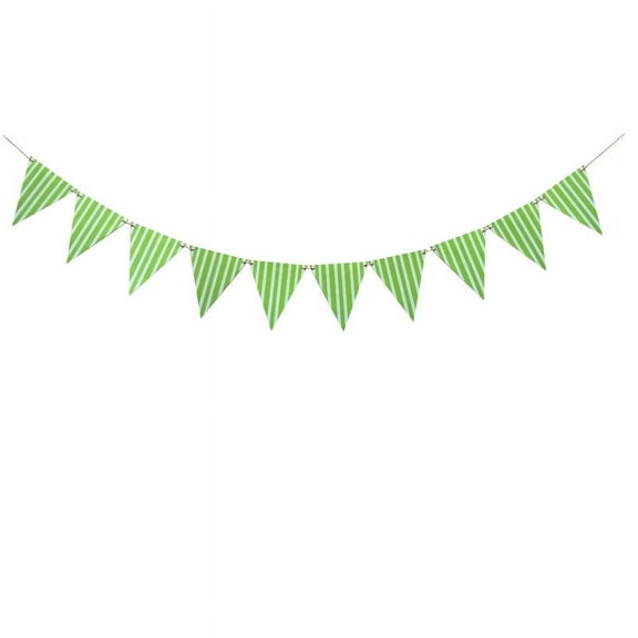 Zhuge 2 Pack Green Triangle Banner Decoration Party Supplies Bunting Signs for New Years Birthday Nursery Classroom Anniversary Decoration Graduation Flags 12 pcs 10 Feet