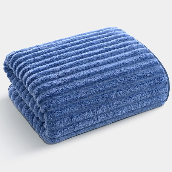 Zhuge 2 Pack Large Coral Fleece Bath Towels 28x55 Inch, Ultra Soft Fluffy Plush Bathroom Towels, Highly Absorbent Durable Shower Towel Set for Daily Home Use,Style A, Blue