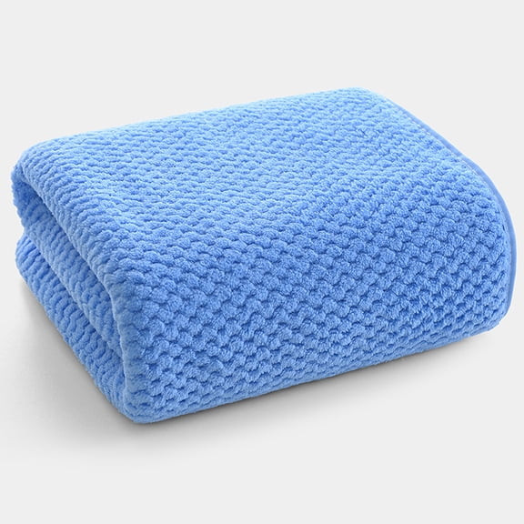 Zhuge 2 Pack Large Coral Fleece Bath Towels 28x55 Inch, Ultra Soft Fluffy Plush Bathroom Towels, Highly Absorbent Durable Shower Towel Set for Daily Home Use, Blue