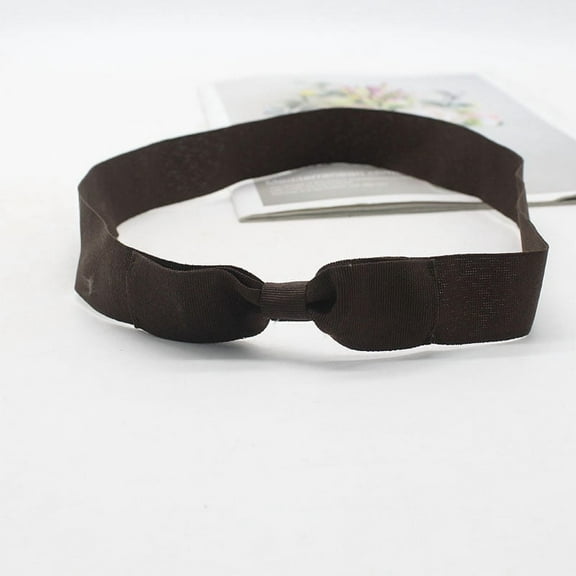 Zhuge 2-Pack M Size (56-59cm) Elastic Bow Tie Hat Bands, Stretchable Adjustable Headwear Accessories for Men & Women,Brown