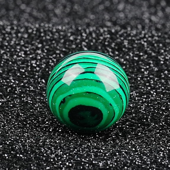 Zhuge 2 Pcs 1.18 Inch Banded Quartz Crystal Sphere, Feng Shui Chakra Aura Decor for Home Desk & Collection, Malachite