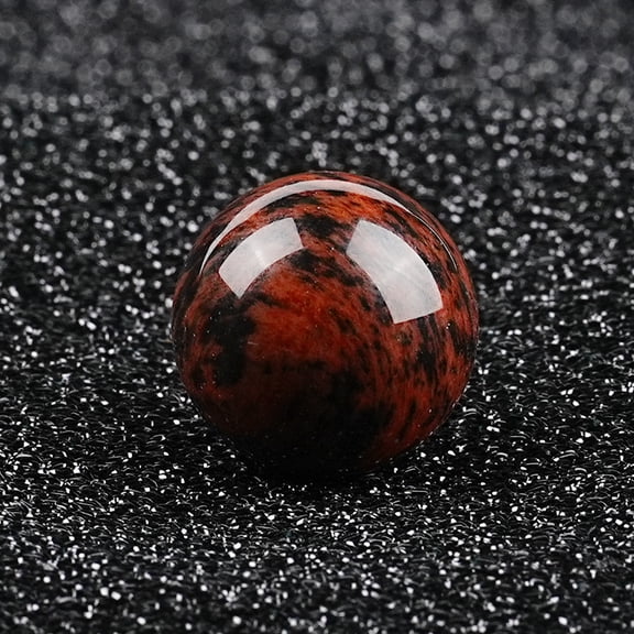 Zhuge 2 Pcs 1.18 Inch Banded Quartz Crystal Sphere, Feng Shui Chakra Aura Decor for Home Desk & Collection, Red obsidian