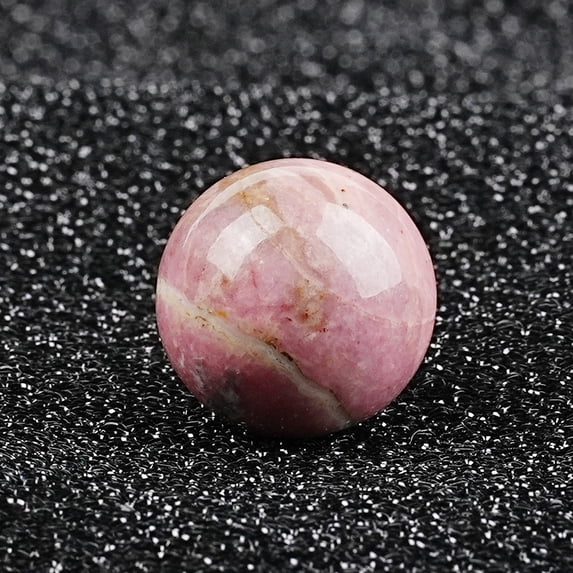 Zhuge 2 Pcs 1.18 Inch Banded Quartz Crystal Sphere, Feng Shui Chakra Aura Decor for Home Desk & Collection, Red rhodonite
