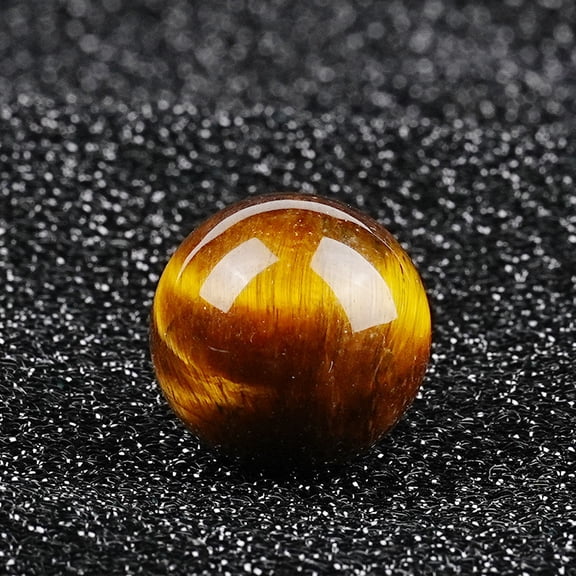 Zhuge 2 Pcs 1.18 Inch Banded Quartz Crystal Sphere, Feng Shui Chakra Aura Decor for Home Desk & Collection, Tiger Eye