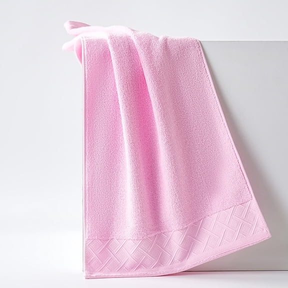 Zhuge 2 Pcs 100% Cotton Light Pink Washcloths, 12.6"x28.3" Luxuriously Soft Ultra-Absorbent Gentle on Skin, Home Bathroom Daily Essentials