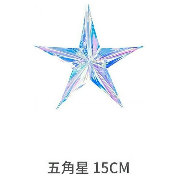 Zhuge 2 Pcs Christmas Five-pointed Star Ornament Iridescent Christmas Decoration For Xmas Trees Hanging Ornaments, Wedding Party Holiday Decorations,5.9in