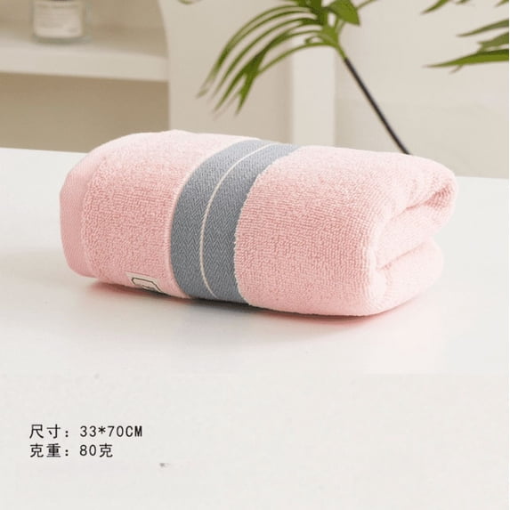 Zhuge 2-Piece 100% Cotton Ultra-Soft Highly Absorbent Quick-Drying Bathroom Towels, 13"×27.56" Towels for Home, Hotel, Daily Use & Family Travel, style C, pink