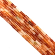 Zhuge 2 pieces of natural stone cylindrical loose bead jewelry, mens and womens bracelets, necklaces, woven DIY natural red Dongling stone jewelry accessories 4X13mm