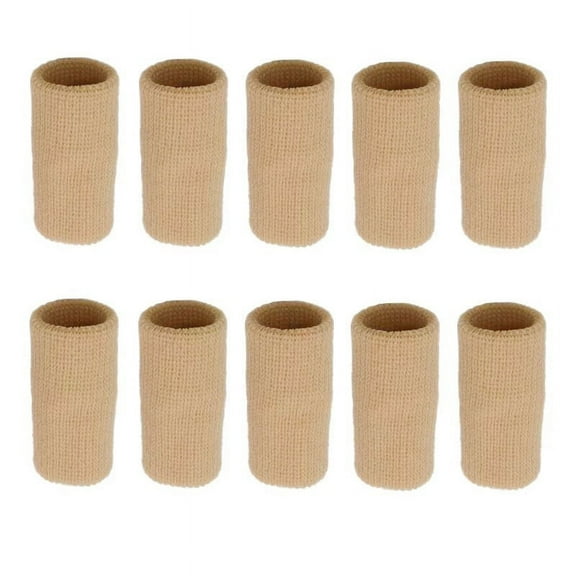 Zhuge 20 Pieces Finger Sleeves, Thumb Splint Brace for Finger Support, Relieve Pain for Arthritis,Triggger Finger, Compression Aid for Sports (nude)