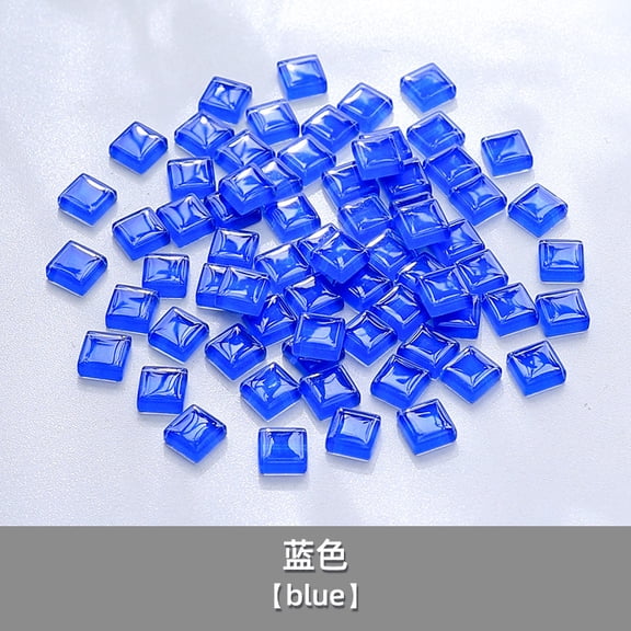 Zhuge 200 Pcs 11cm Square Laser-Cut Crystal Glass Mosaic Tiles, DIY Creative Art Craft Materials for Home Decor & Art Projects, Blue