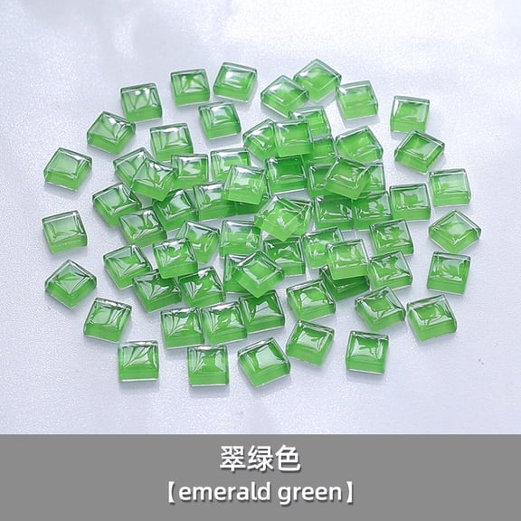 Zhuge 200 Pcs 11cm Square Laser-Cut Crystal Glass Mosaic Tiles, DIY Creative Art Craft Materials for Home Decor & Art Projects, Emerald Green