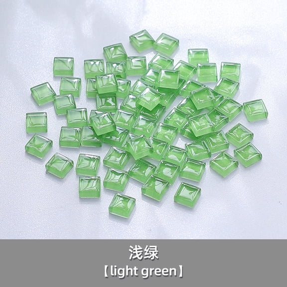 Zhuge 200 Pcs 11cm Square Laser-Cut Crystal Glass Mosaic Tiles, DIY Creative Art Craft Materials for Home Decor & Art Projects, Light Green