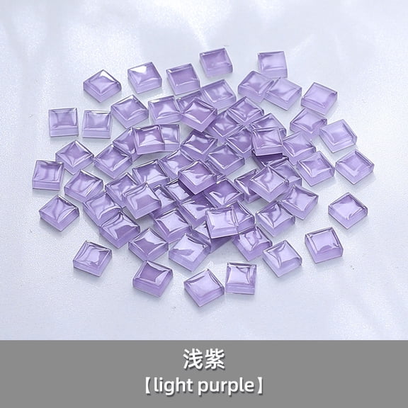 Zhuge 200 Pcs 11cm Square Laser-Cut Crystal Glass Mosaic Tiles, DIY Creative Art Craft Materials for Home Decor & Art Projects, Light Purple
