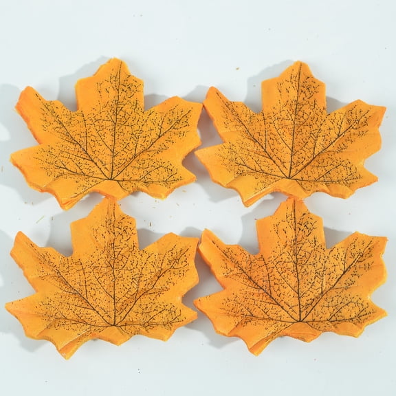 Zhuge 200 Pcs Artificial Autumn Maple Leaves Fall Leaf for Weddings Thanksgiving Day Decorations,A01