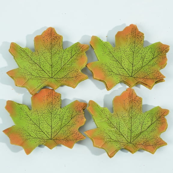 Zhuge 200 Pcs Artificial Autumn Maple Leaves Fall Leaf for Weddings Thanksgiving Day Decorations,A02