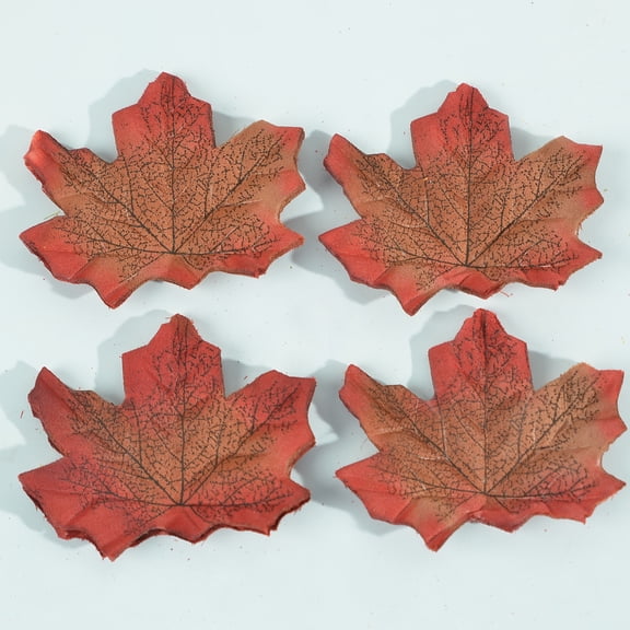 Zhuge 200 Pcs Artificial Autumn Maple Leaves Fall Leaf for Weddings Thanksgiving Day Decorations,A03