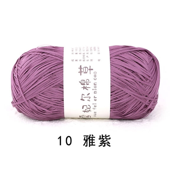 Zhuge 200G (2 - Pack) Raffia Soft Cotton Yarn，503 Yards of Endless Creativity for Crochet Summer Beach Gear & Beginner Handbags，Purple