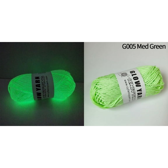 Zhuge 200G (4 Roll) Soft Glow-in-the-Dark Polyester Yarn - Multi-Colored & Fade-Resistant for DIY Knitting and Crocheting,Green