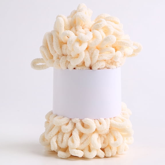 Zhuge 200g Wool Finger Loop Thread Hand Knitted Scarf Wool Ball Coarse Wool Knitting DIY Hand Pillow Blanket DollBeige