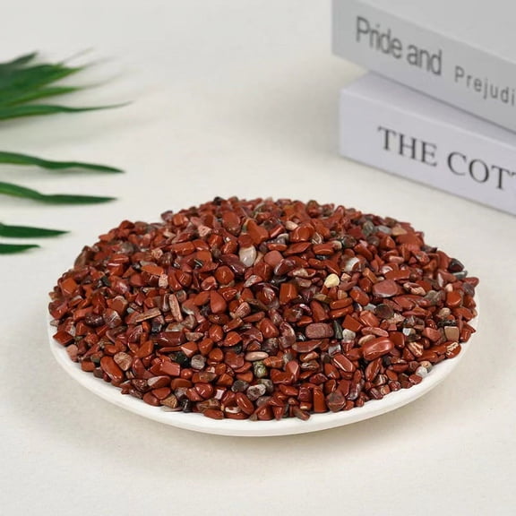 Zhuge 200g natural crystal crushed stone 5-7mm polished aromatherapy stone, red natural crystal raw stone demagnetization stone fish tank decoration crushed stone
