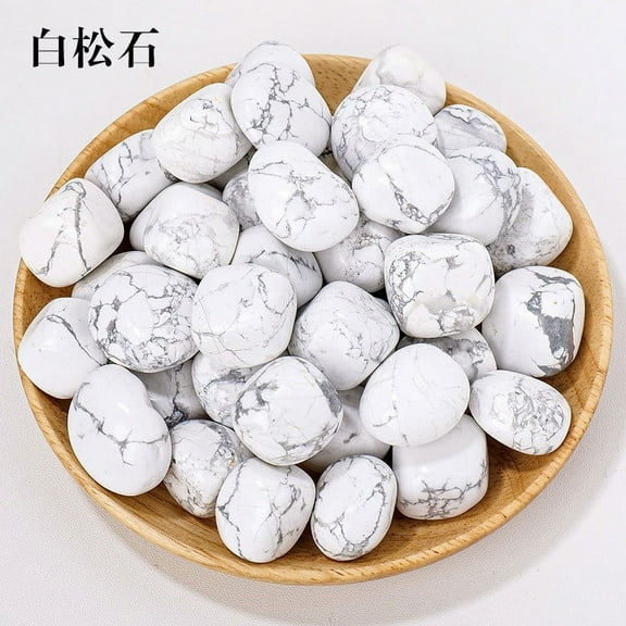 Zhuge 200g white textured natural raw stone large particle polished rolling stone, colored natural raw stone aromatherapy expansion stone home fish tank decoration stone 2-3cm