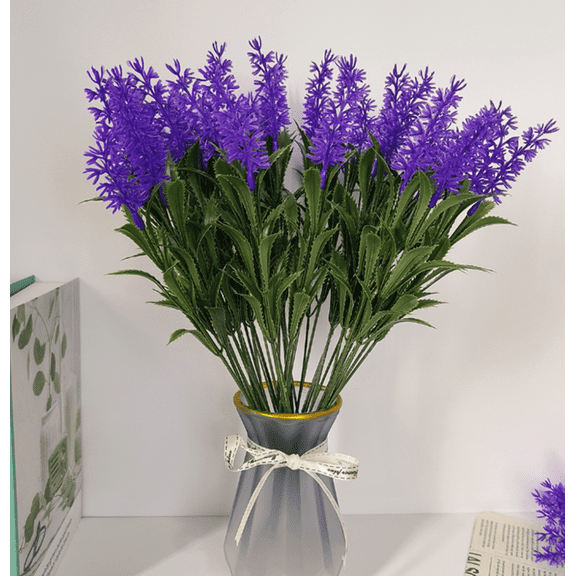 Zhuge 24pcs Lavender Artificial Flowers, Fake flowers, Flores Artificiales Para, Wedding Decor,Purple