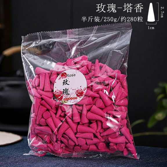 Zhuge 250G Backflow Incense Cones for Waterfall Natural Scents for Incense Waterfall BurnerRose