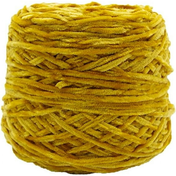 Zhuge 250g Chenille Velvet Yarn Turmeric Bulky Vegan Soft Yarn Velvet Knitting Yarn Polyester Blended Cotton Chenille Yarn Hand Knitting Yarn Crochet Thread for Clothing Hat Scarf Blanket
