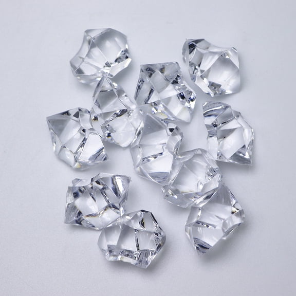 Zhuge 280PCS1.1 lb Clear Fake Ice Rocks, Acrylic Gems Crystals Plastic Diamonds for Vase Fillers & Wedding Party Decor