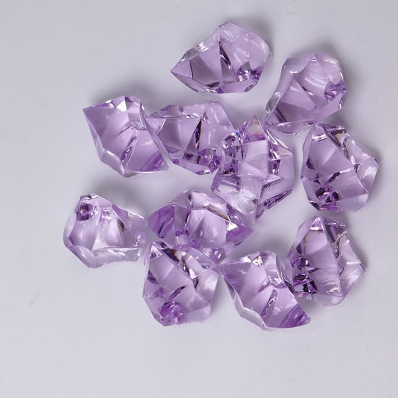Zhuge 280PCS（1.1 lb） Light Purple Fake Ice Rocks, Acrylic Gems Crystals Plastic Diamonds for Vase Fillers & Wedding Party Decor