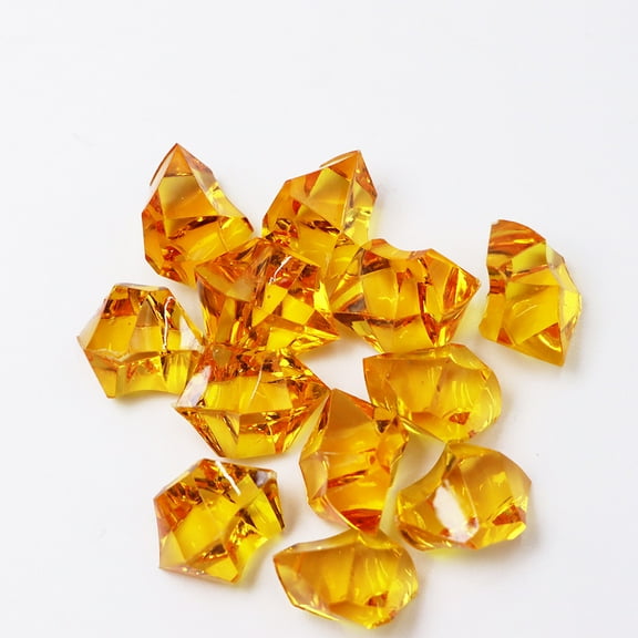 Zhuge 280PCS1.1 lb Orange Fake Ice Rocks, Acrylic Gems Crystals Plastic Diamonds for Vase Fillers & Wedding Party Decor