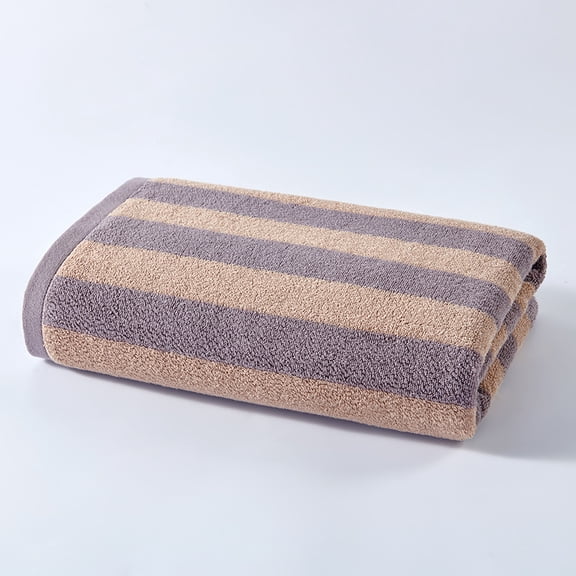 Zhuge 2Pcs 27.555.1in Premium Absorbent Cotton Bath Towel, Oversized Beach Towel, Reusable Soft Towel for Shower, Poolside, Beach & Travel Essentials, Brown