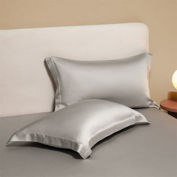 Zhuge 2Pcs 60 tencel pillowcases Start your dream night with this comfortable, breathable pillowcase 18.9x29.13inch(Dark grey